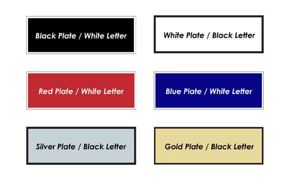 Colors of name tag material