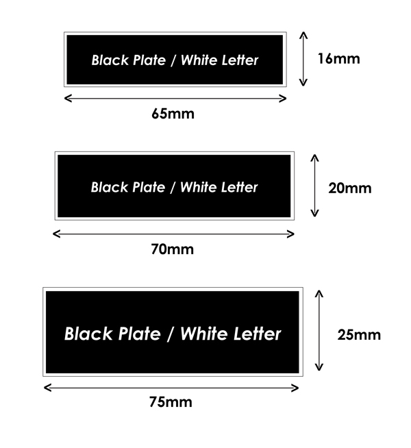 Nametag guideline and common sizes
