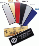 Laserable name tag material